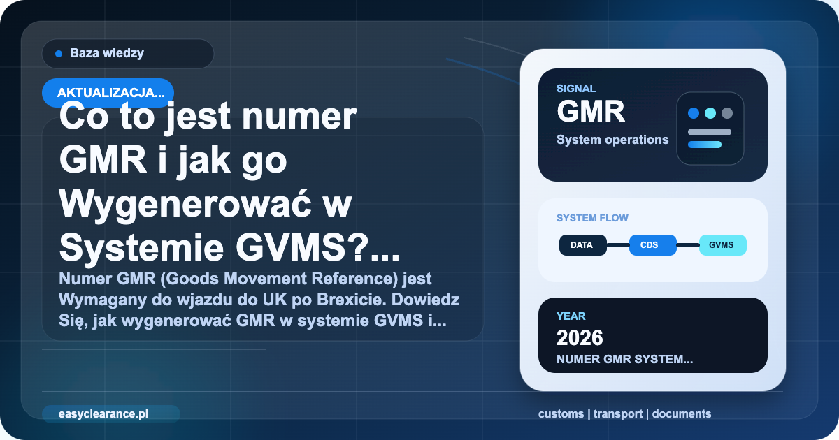 Co to jest numer GMR i jak go wygenerować w systemie GVMS? [2026 ...
